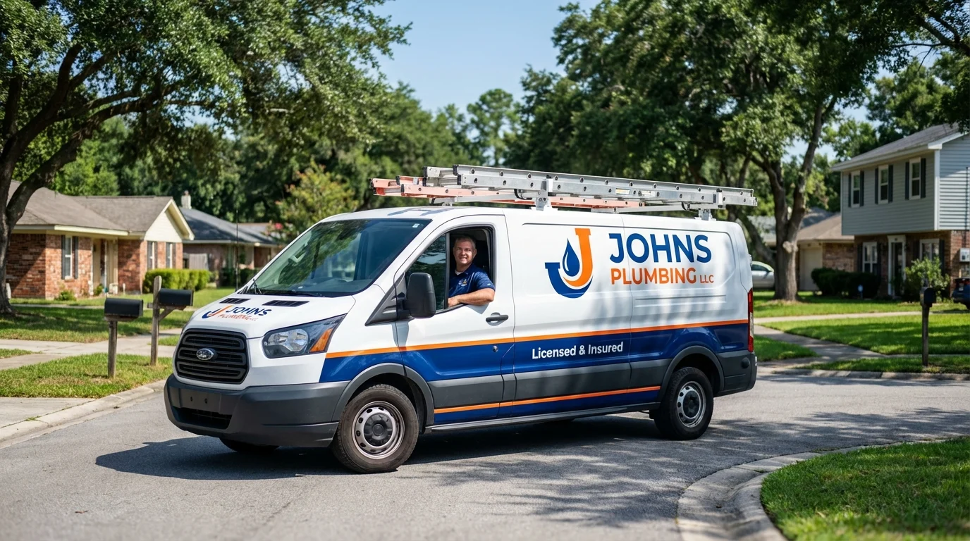 Johns Plumbing LLC service van in Hayward, CA